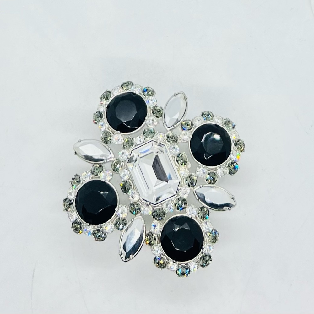 Juicy Couture Black and Silver Crystal Brooch
